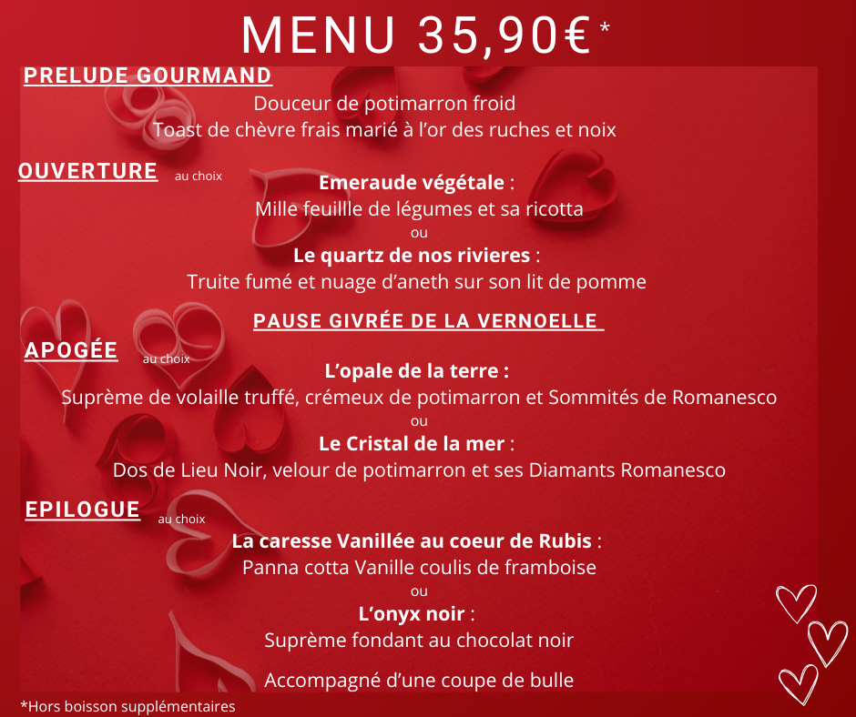 menu saint valentin